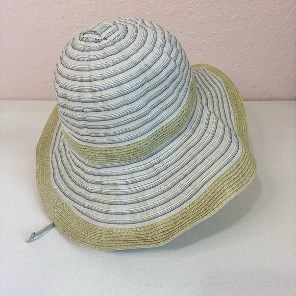Wallaroo Ginger Sun Hat Pale Green Cream Wide Brim Adjustable Packable Summer - Picture 4 of 11